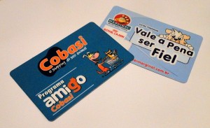 Meus cartões-fidelidade da Cobasi e do Pet Center Marginal